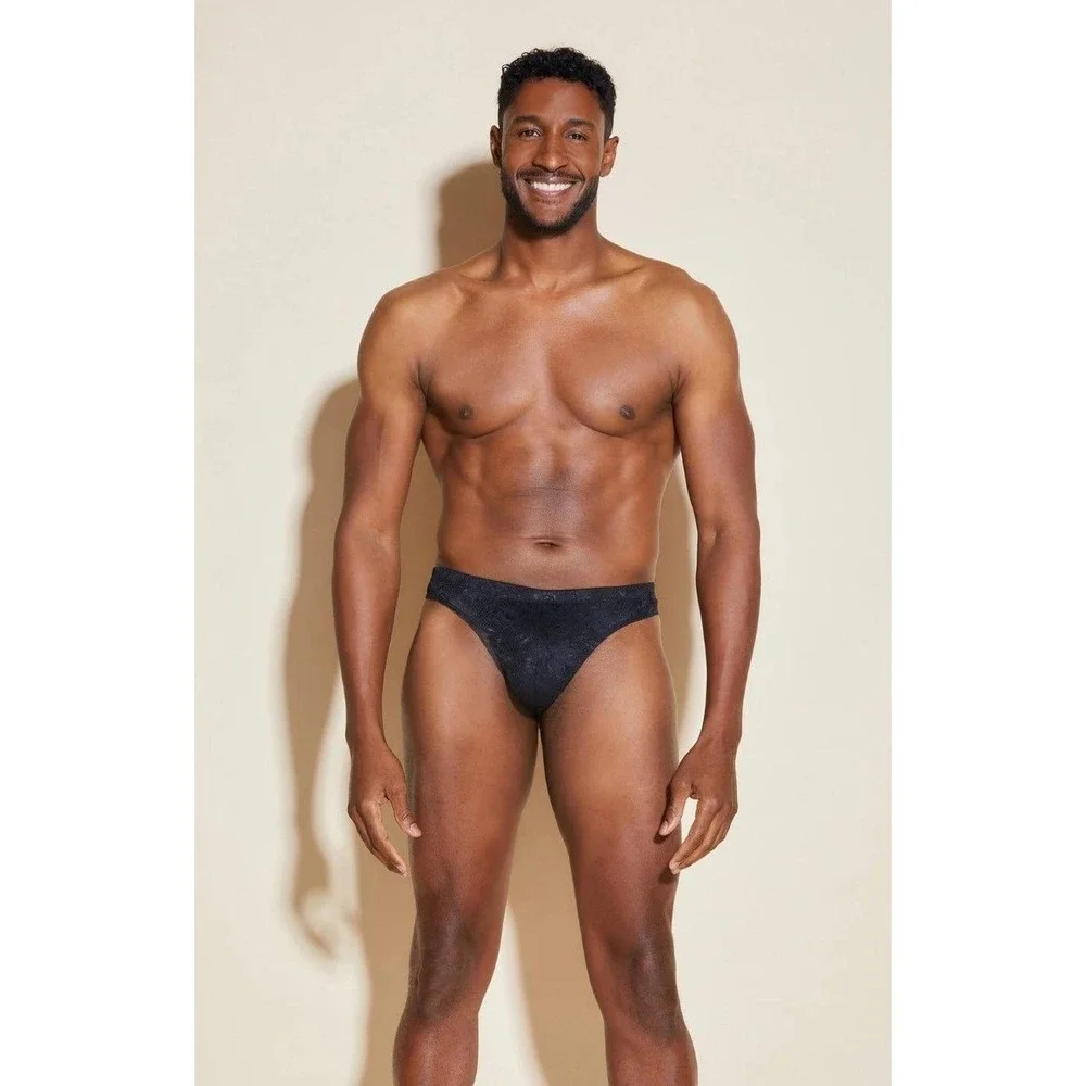 Cosabella Mens Black Floral Lace Thong Underwear Low Rise T-Back Intimates